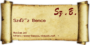 Száz Bence névjegykártya