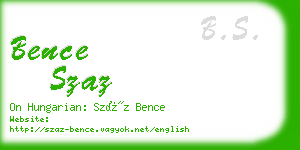 bence szaz business card